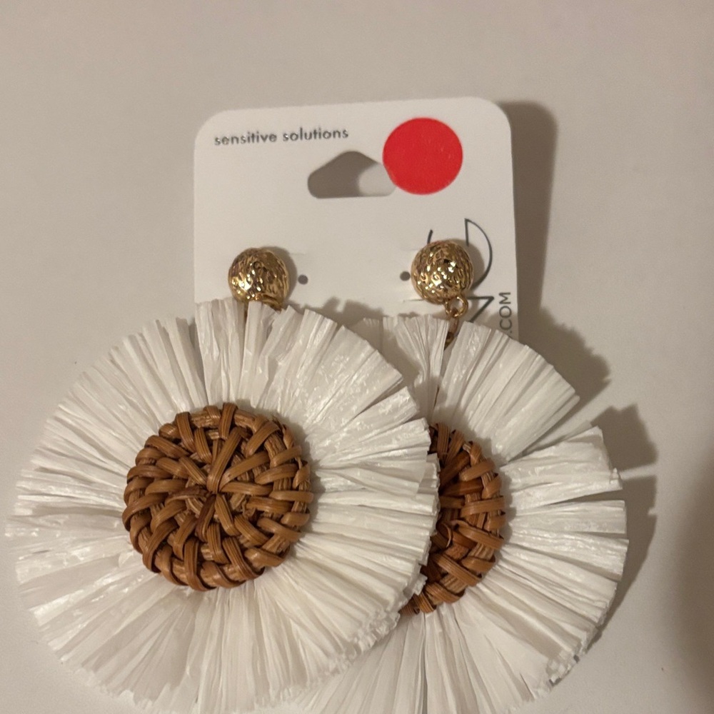 White and Brown Earrings